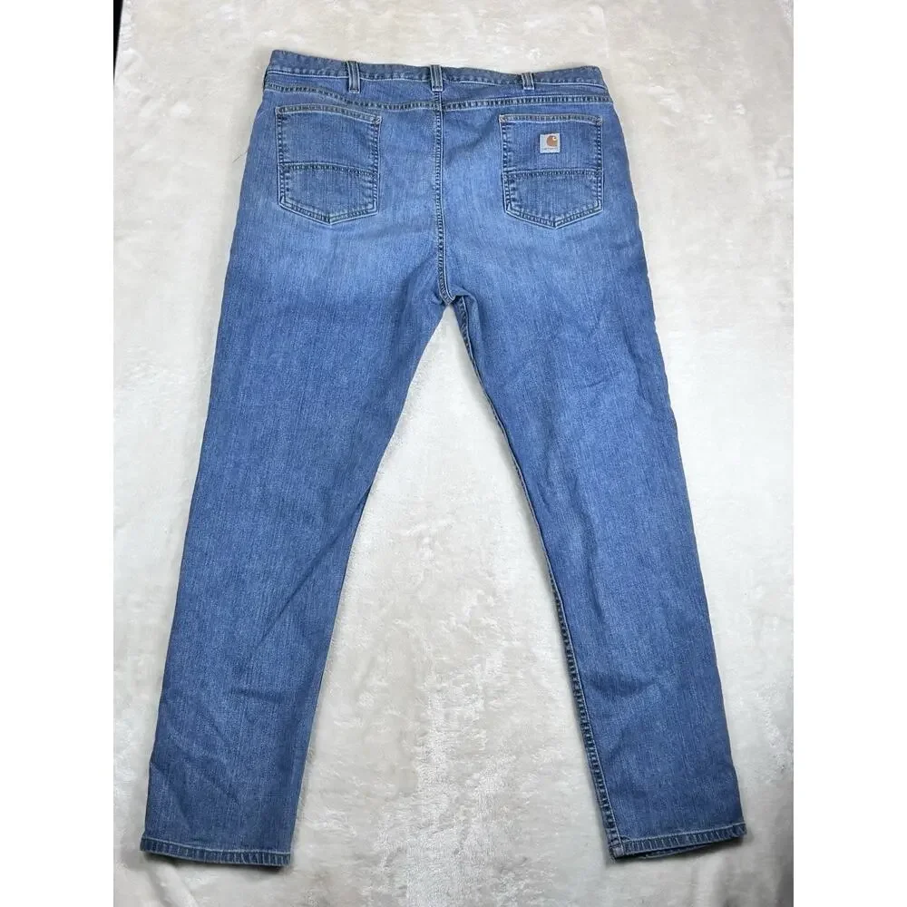 Carhartt Jeans Mens 42x34 Relaxed Fit Blue Denim Workwear Rugged Flex BD4960-M